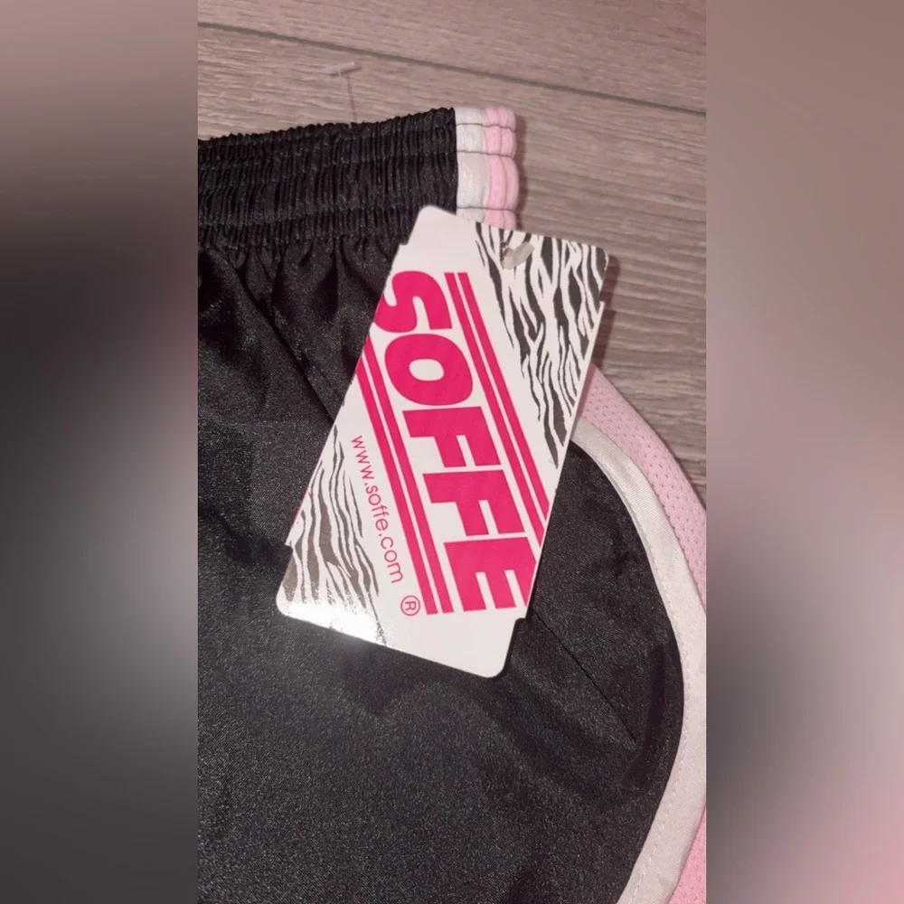 Soffe Women’s Size Medium Athletic Shorts Black & Pink Lined Brand New W Tags! - Picture 3 of 8